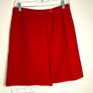 Limited wrap round red skirt, 100% wool